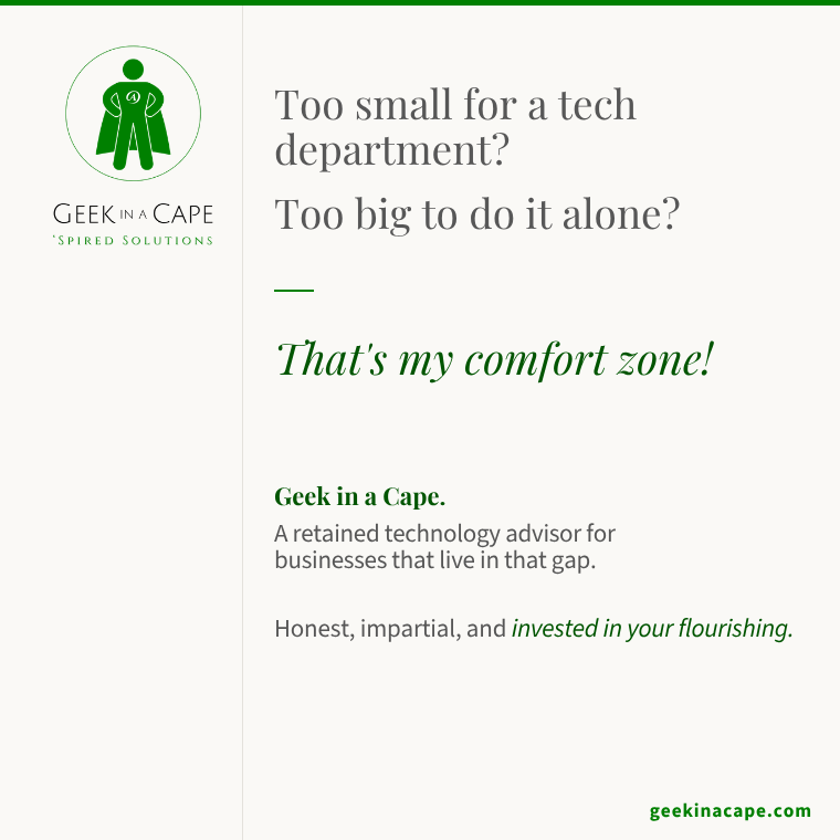 Too small for a tech department? Too big to do it alone?